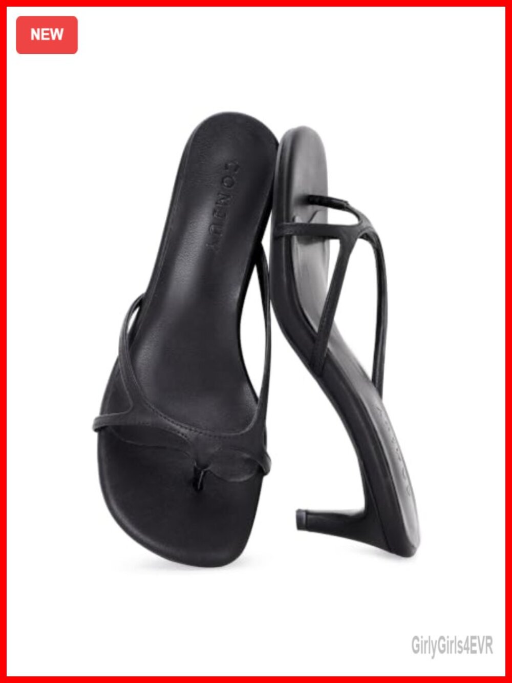 Kitten Heel Thong Sandals 2 Inch Heeled Flip Flop Square Open Toe Slip On